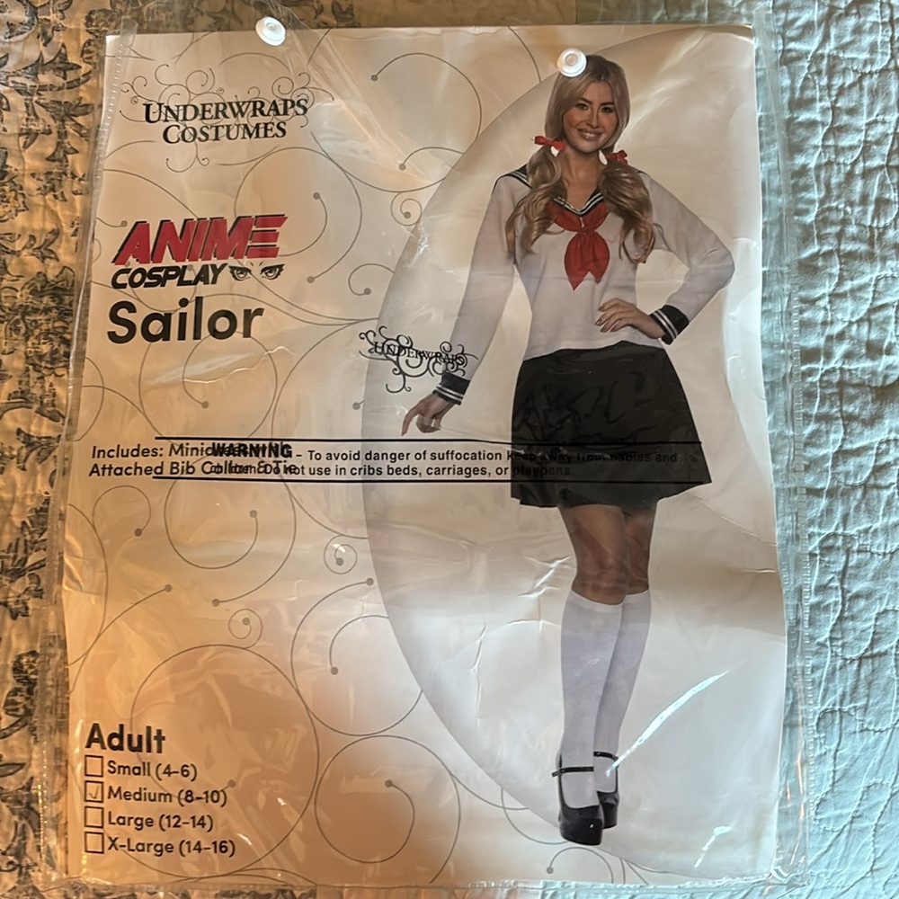 Navy and White Sailor costume Dress with hat - Picture 9 of 10